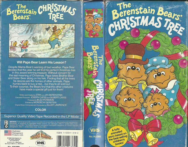 THE BERENSTAIN BEARS CHRISTMAS TREE VHS COVER, VHS COVERS