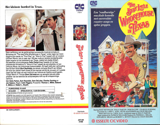 THE BEST LITTLE WHOREHOUSE IN TEXAS VHS COVER