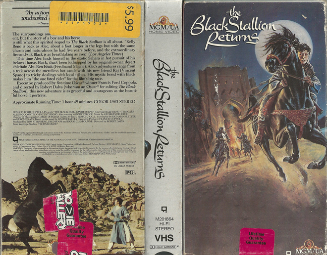 THE BLACK STALLION RETURNS VHS COVER