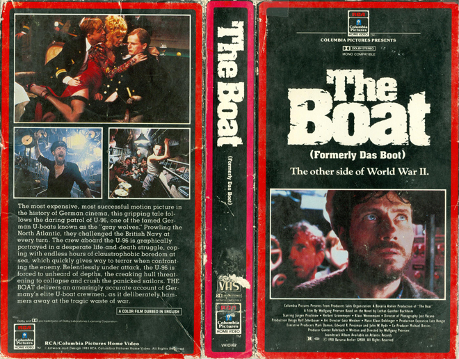 THE BOAT DAS BOOT, HORROR, ACTION EXPLOITATION, ACTION, HORROR, SCI-FI, MUSIC, THRILLER, SEX COMEDY,  DRAMA, SEXPLOITATION, VHS COVER, VHS COVERS, DVD COVER, DVD COVERS
