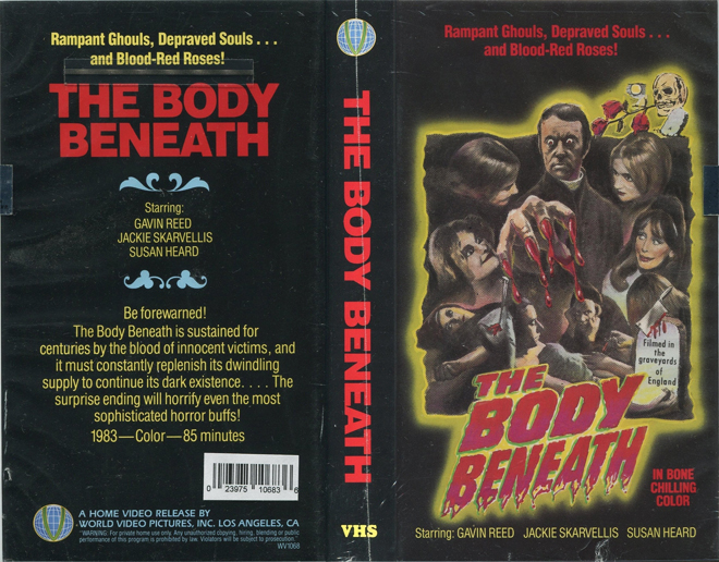 THE BODY BENEATH (1970) FILMED IN GRAVEYARDS OF ENGLAND! VHS COVER, VHS COVERS