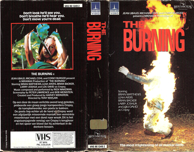 THE BURNING THORN EMI VIDEO VHS COVER, VHS COVERS