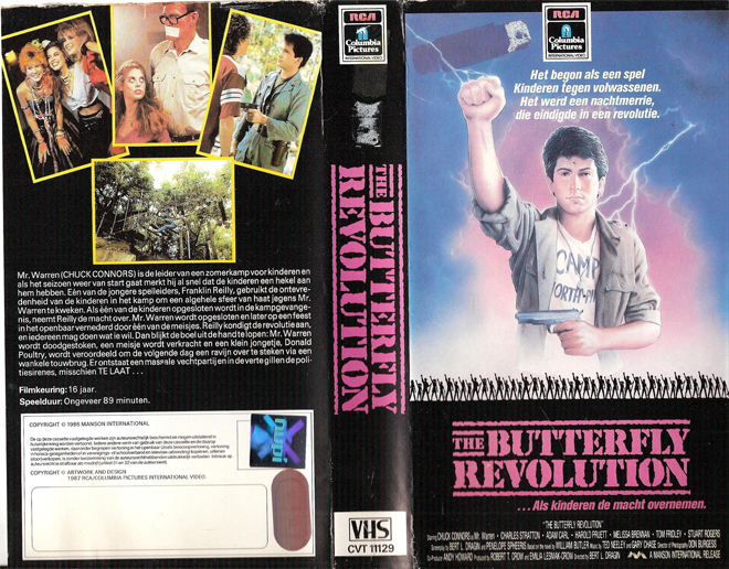 THE BUTTERFLY REVOLUTION, NETHERLANDS, VESTRON VIDEO INTERNATIONAL, BIG BOX, HORROR, ACTION EXPLOITATION, ACTION, HORROR, SCI-FI, MUSIC, THRILLER, SEX COMEDY,  DRAMA, SEXPLOITATION, VHS COVER, VHS COVERS, DVD COVER, DVD COVERS