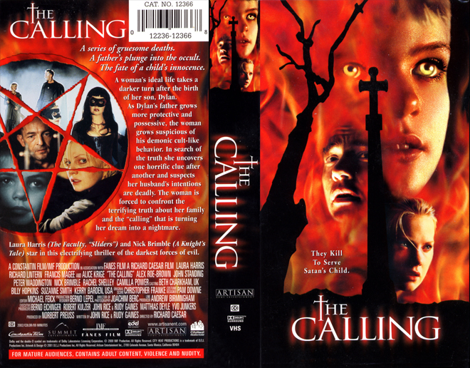 THE CALLING VHS COVER, VHS COVERS