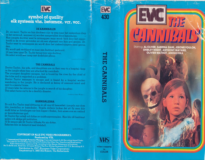 THE CANNIBALS, VHS COVERS