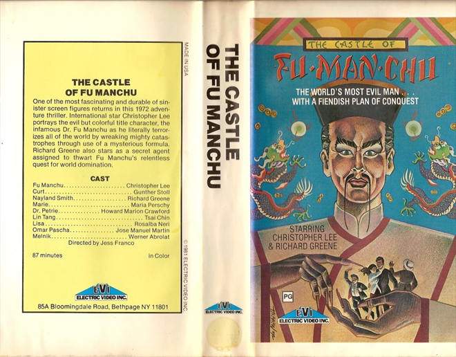THE CASTLE OF FU-MAN-CHU VHS COVER