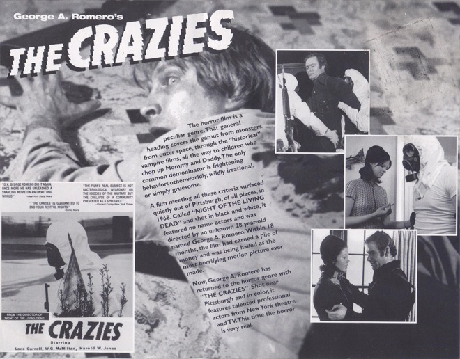 THE CRAZIES COLLECTORS EDITION, INSIDE COVER VHS COVER, VHS COVERS