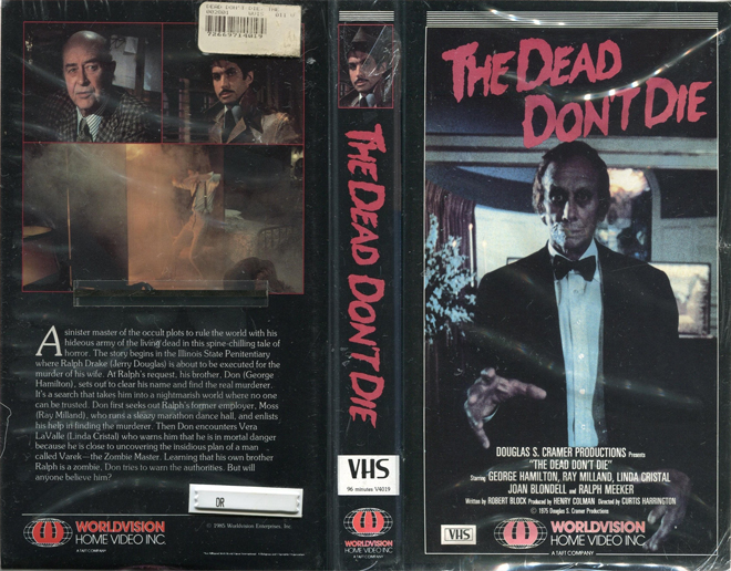 THE DEAD DONT DIE VHS COVER, VHS COVERS