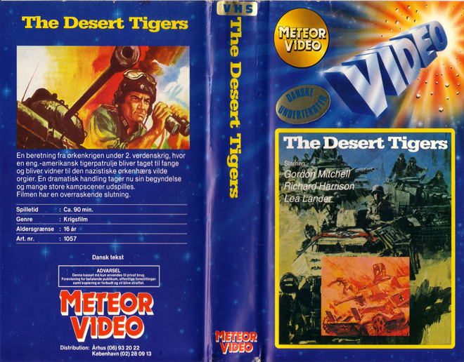 THE DESERT TIGERS METEOR VIDEO, THRILLER ACTION HORROR SCIFI, ACTION VHS COVER, HORROR VHS COVER, BLAXPLOITATION VHS COVER, HORROR VHS COVER, ACTION EXPLOITATION VHS COVER, SCI-FI VHS COVER, MUSIC VHS COVER, SEX COMEDY VHS COVER, DRAMA VHS COVER, SEXPLOITATION VHS COVER, BIG BOX VHS COVER, CLAMSHELL VHS COVER, VHS COVER, VHS COVERS, DVD COVER, DVD COVERS