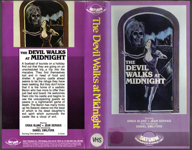 THE DEVIL WALKS AT MIDNIGHT, HORROR, ACTION EXPLOITATION, ACTION, HORROR, SCI-FI, MUSIC, THRILLER, SEX COMEDY,  DRAMA, SEXPLOITATION, VHS COVER, VHS COVERS, DVD COVER, DVD COVERS