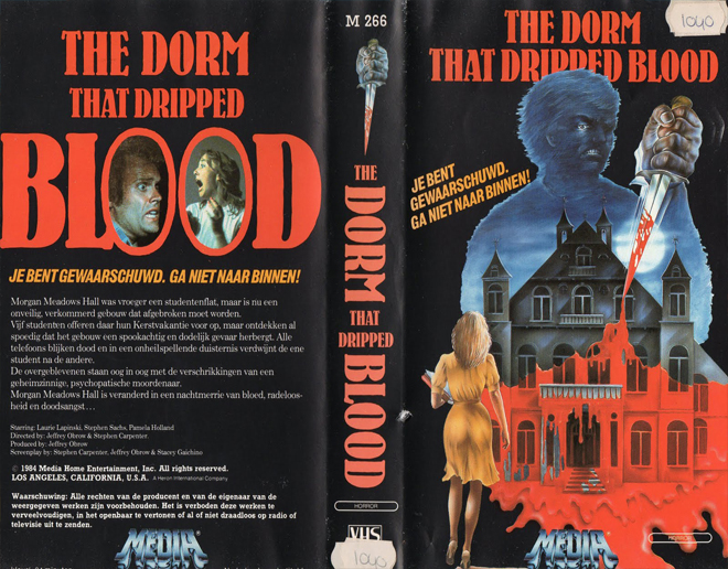 THE DORM THAT DRIPPED BLOOD VHS COVER