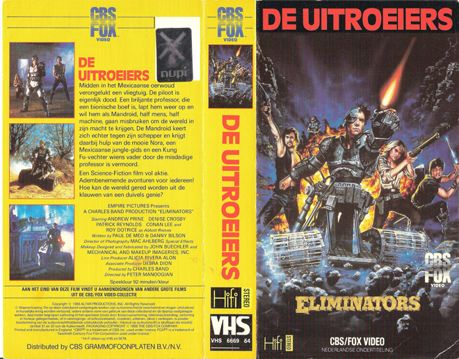 THE ELIMINATORS VHS COVER
