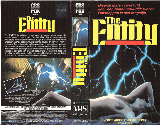 THE ENTITY VHS COVER