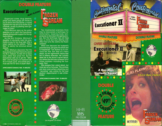 THE EXECUTIONER 2 AND FROZEN SCREAM DOUBLE FEATURE VHS COVER