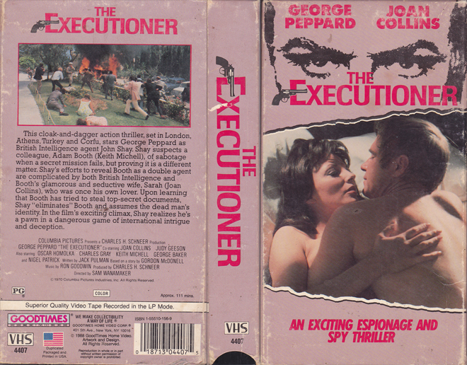 THE EXECUTIONER JOAN COLLINS VHS COVER, VHS COVERS