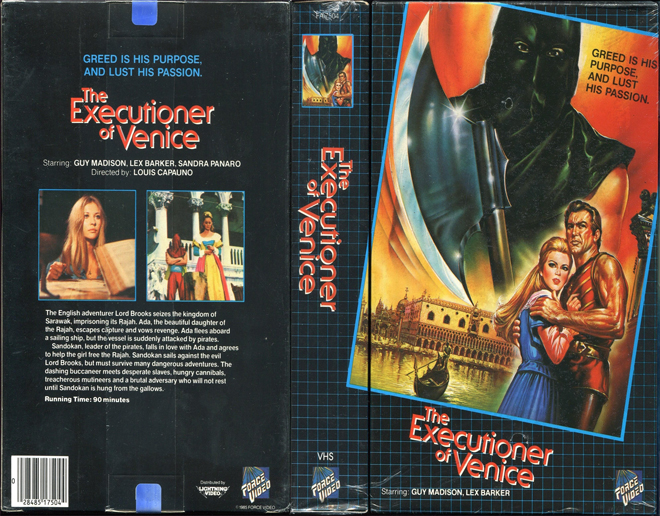 THE EXECUTIONER OF OF VENICE, ACTION VHS COVER, HORROR VHS COVER, BLAXPLOITATION VHS COVER, HORROR VHS COVER, ACTION EXPLOITATION VHS COVER, SCI-FI VHS COVER, MUSIC VHS COVER, SEX COMEDY VHS COVER, DRAMA VHS COVER, SEXPLOITATION VHS COVER, BIG BOX VHS COVER, CLAMSHELL VHS COVER, VHS COVER, VHS COVERS, DVD COVER, DVD COVERS
