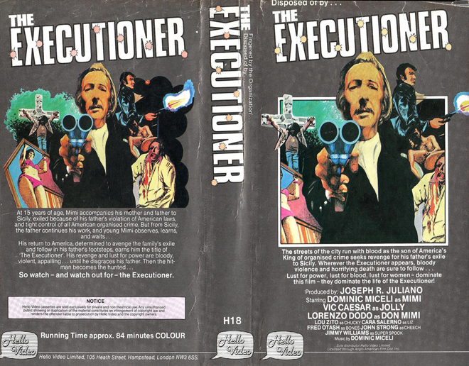 THE EXECUTIONER, BIG BOX, HORROR, ACTION EXPLOITATION, ACTION, HORROR, SCI-FI, MUSIC, THRILLER, SEX COMEDY,  DRAMA, SEXPLOITATION, VHS COVER, VHS COVERS, DVD COVER, DVD COVERS