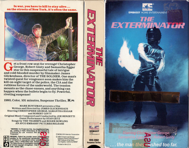 THE EXTERMINATOR, VHS COVERS - SUBMITTED BY ZACH CARTER