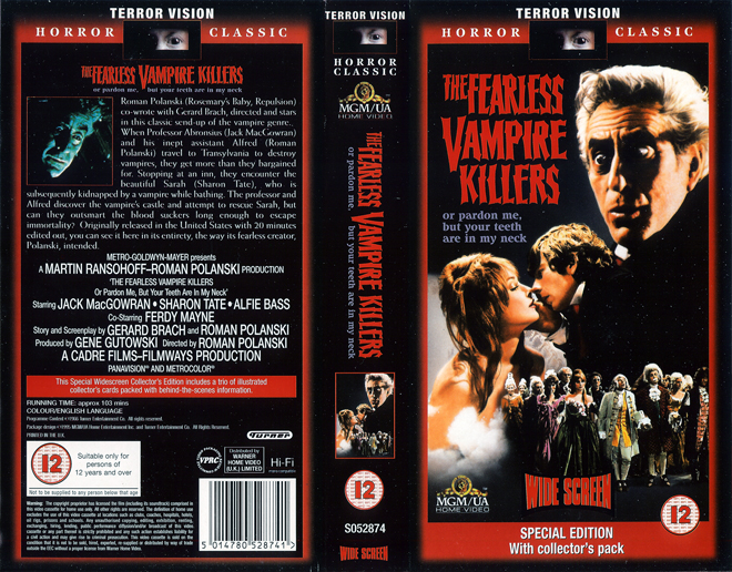 THE FEARLESS VAMPIRE KILLERS, AUSTRALIAN, HORROR, ACTION EXPLOITATION, ACTION, HORROR, SCI-FI, MUSIC, THRILLER, SEX COMEDY,  DRAMA, SEXPLOITATION, VHS COVER, VHS COVERS, DVD COVER, DVD COVERS