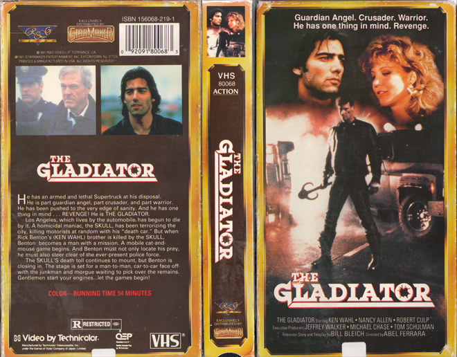 THE GLADIATOR STARMAKER VHS COVER, VHS COVERS