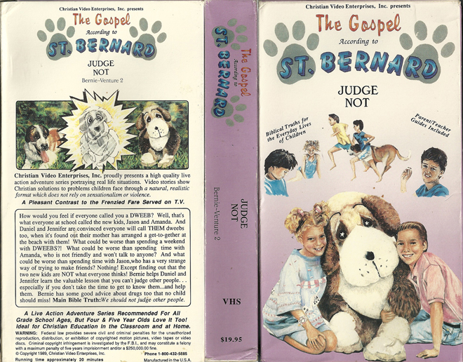 THE GOSPEL ACCORDING TO ST. BERNARD : JUDGE NOT VHS COVER, VHS COVERS