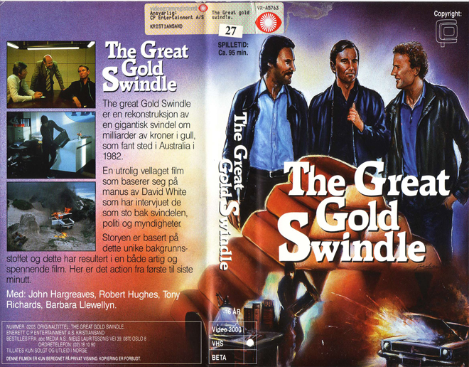 THE GREAT GOLD SWINDLE, HORROR, ACTION EXPLOITATION, ACTION, HORROR, SCI-FI, MUSIC, THRILLER, SEX COMEDY, DRAMA, SEXPLOITATION, BIG BOX, CLAMSHELL, VHS COVER, VHS COVERS, DVD COVER, DVD COVERS