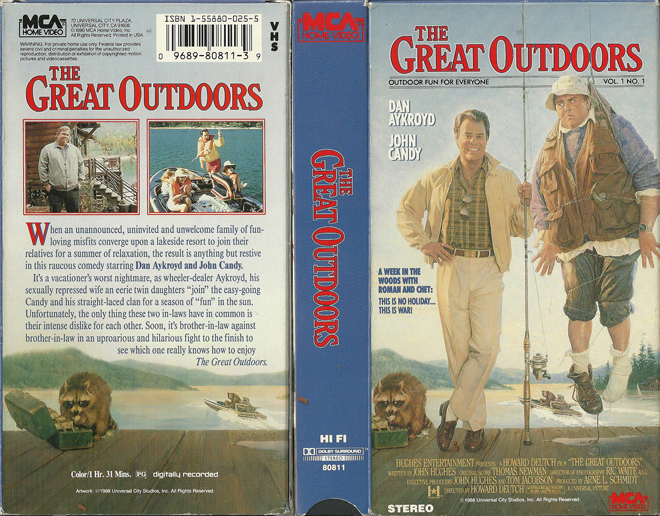 THE GREAT OUTDOORS, ACTION VHS COVER, HORROR VHS COVER, BLAXPLOITATION VHS COVER, HORROR VHS COVER, ACTION EXPLOITATION VHS COVER, SCI-FI VHS COVER, MUSIC VHS COVER, SEX COMEDY VHS COVER, DRAMA VHS COVER, SEXPLOITATION VHS COVER, BIG BOX VHS COVER, CLAMSHELL VHS COVER, VHS COVER, VHS COVERS, DVD COVER, DVD COVERS