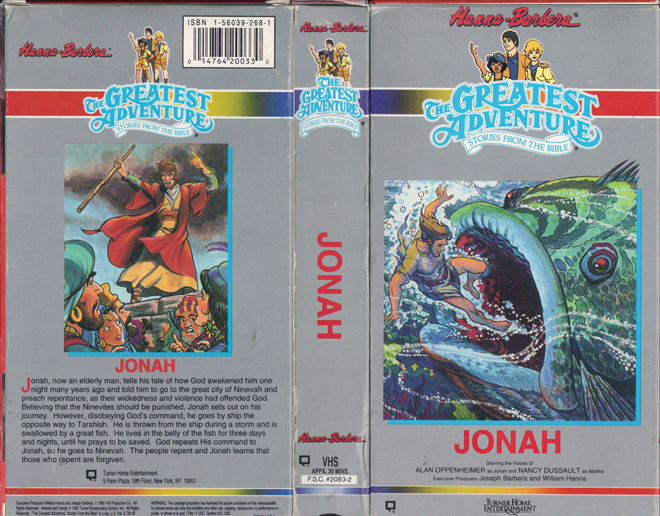 THE GREATEST ADVENTURE STORIES OF THE BIBLE : JONAH VHS COVER