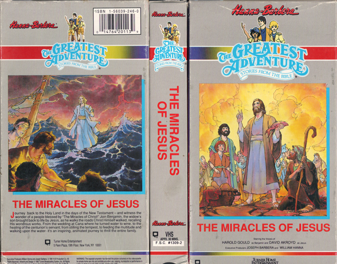 THE GREATEST ADVENTURE OF THE BIBLE : THE MIRACLES OF JESUS HANNA BARBERA VHS COVER