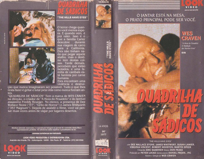 THE HILLS HAVE EYES BRAZIL, BRAZIL VHS, BRAZILIAN VHS, ACTION VHS COVER, HORROR VHS COVER, BLAXPLOITATION VHS COVER, HORROR VHS COVER, ACTION EXPLOITATION VHS COVER, SCI-FI VHS COVER, MUSIC VHS COVER, SEX COMEDY VHS COVER, DRAMA VHS COVER, SEXPLOITATION VHS COVER, BIG BOX VHS COVER, CLAMSHELL VHS COVER, VHS COVER, VHS COVERS, DVD COVER, DVD COVERS