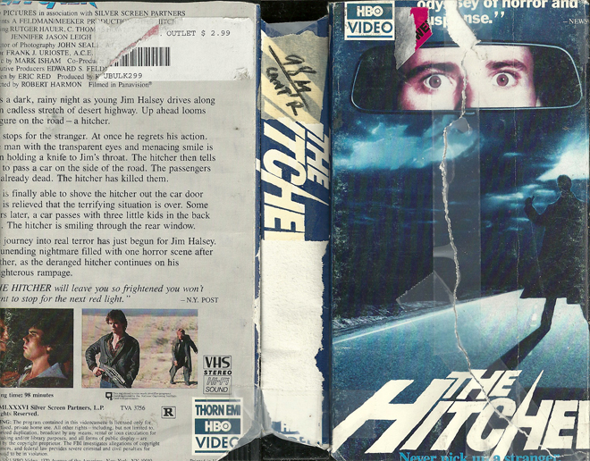 THE HITCHER VHS COVER, VHS COVERS
