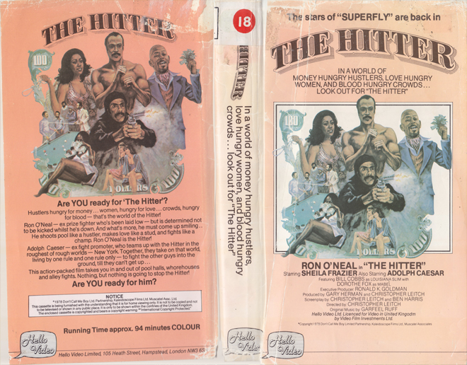 THE HITTER VHS COVER, VHS COVERS