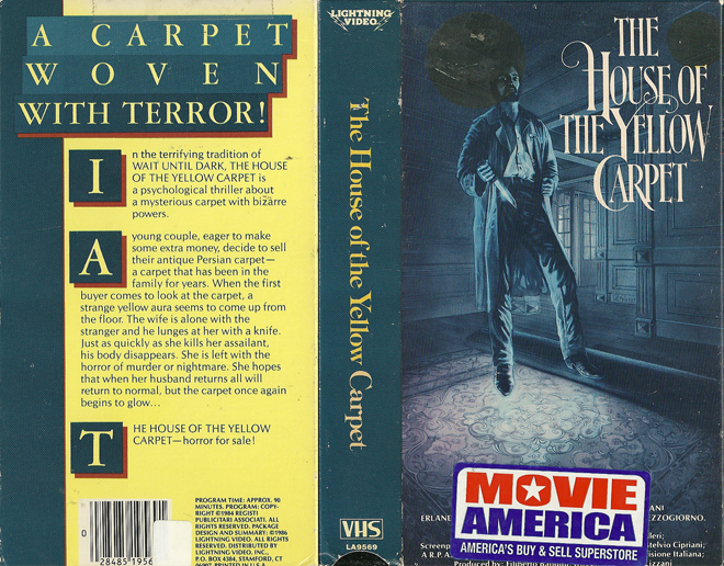 THE HOUSE OF THE YELLOW CARPET LIGHTNING VIDEO VHS COVER