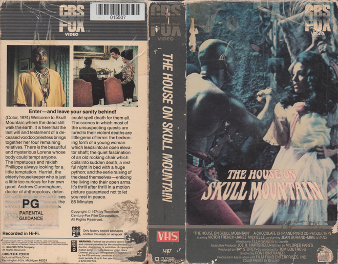 THE HOUSE ON SKULL MOUNTAIN VHS COVER