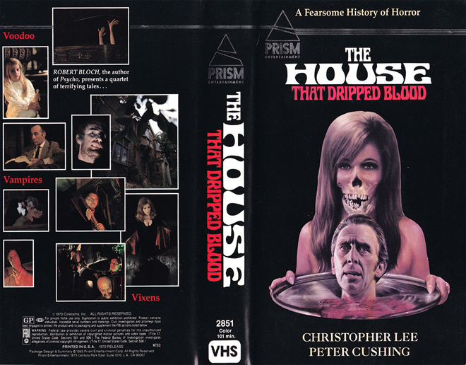 THE HOUSE THAT DRIPPED BLOOD VHS COVER, VHS COVERS
