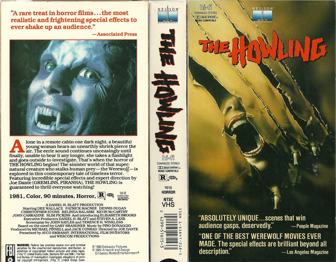 THE HOWLING VHS COVER