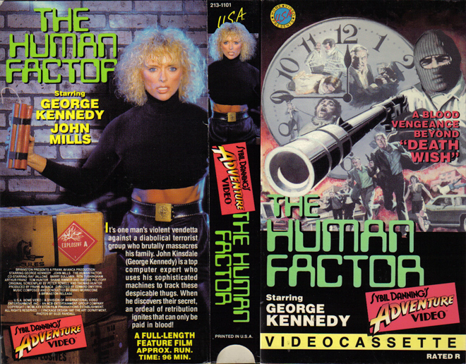 THE HUMAN FACTOR SYBIL DANNINGS ADVENTURE VIDEO VHS COVER, VHS COVERS