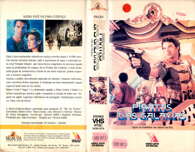 THE ICE PIRATES, BRAZIL VHS, BRAZILIAN VHS, ACTION VHS COVER, HORROR VHS COVER, BLAXPLOITATION VHS COVER, HORROR VHS COVER, ACTION EXPLOITATION VHS COVER, SCI-FI VHS COVER, MUSIC VHS COVER, SEX COMEDY VHS COVER, DRAMA VHS COVER, SEXPLOITATION VHS COVER, BIG BOX VHS COVER, CLAMSHELL VHS COVER, VHS COVER, VHS COVERS, DVD COVER, DVD COVERS
