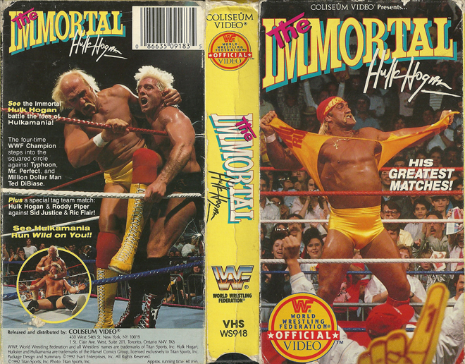 THE IMMORTAL HULK HOGAN : HIS GREATEST MATCHES VHS COVER