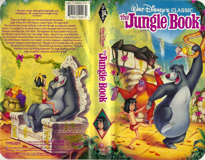 THE JUNGLE BOOK WALT DISNEY THE CLASSICS VHS COVER