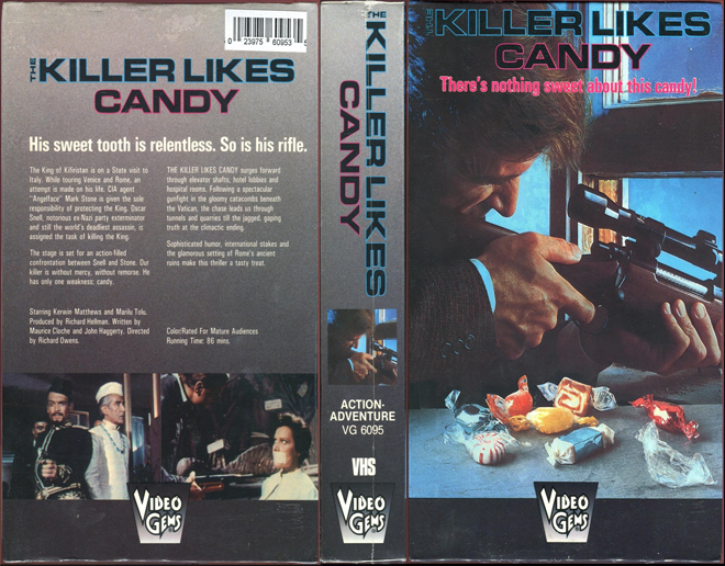 THE KILLER LIKES CANDY VIDEO GEMS VHS COVER