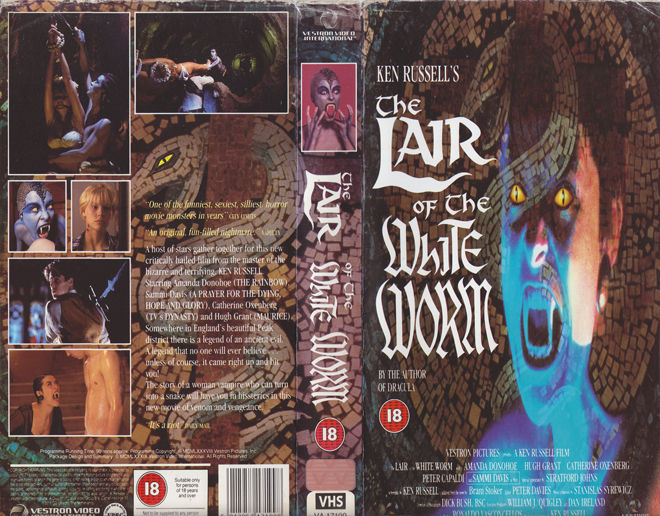 THE LAIR OF THE WHITE WORM, BIG BOX VHS, HORROR, ACTION EXPLOITATION, ACTION, ACTIONXPLOITATION, SCI-FI, MUSIC, THRILLER, SEX COMEDY,  DRAMA, SEXPLOITATION, VHS COVER, VHS COVERS, DVD COVER, DVD COVERS