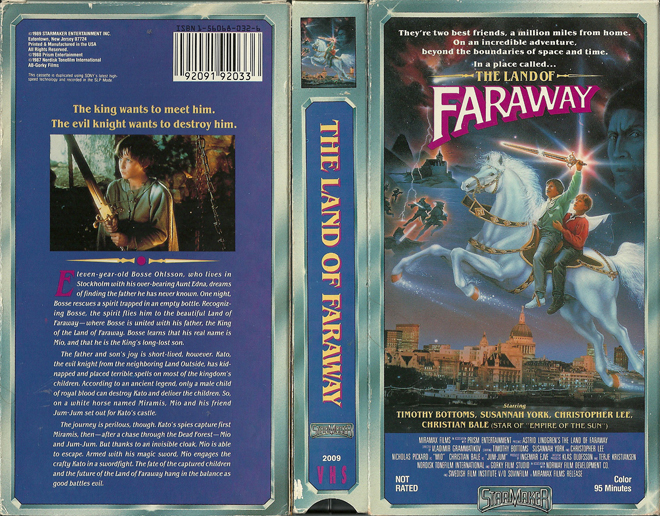 THE LAND OF FAR AWAY, ACTION VHS COVER, HORROR VHS COVER, BLAXPLOITATION VHS COVER, HORROR VHS COVER, ACTION EXPLOITATION VHS COVER, SCI-FI VHS COVER, MUSIC VHS COVER, SEX COMEDY VHS COVER, DRAMA VHS COVER, SEXPLOITATION VHS COVER, BIG BOX VHS COVER, CLAMSHELL VHS COVER, VHS COVER, VHS COVERS, DVD COVER, DVD COVERS