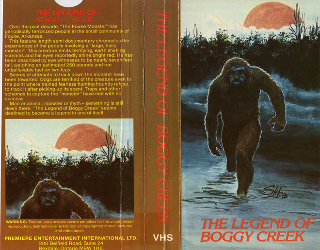 THE LEGEND OF BOGGY CREEK VHS COVER
