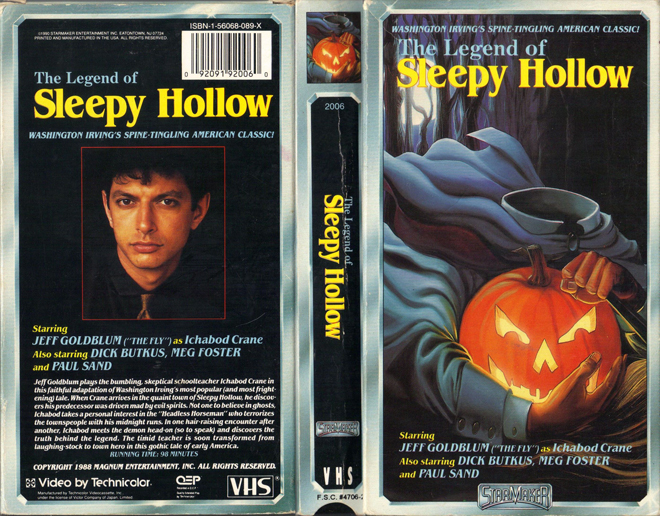THE LEGEND OF SLEEPY HOLLOW VHS COVER