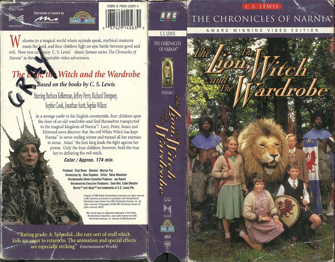 THE LION THE WITCH AND THE WARDROBE, THRILLER, ACTION, HORROR, SCIFI, ACTION VHS COVER, HORROR VHS COVER, BLAXPLOITATION VHS COVER, HORROR VHS COVER, ACTION EXPLOITATION VHS COVER, SCI-FI VHS COVER, MUSIC VHS COVER, SEX COMEDY VHS COVER, DRAMA VHS COVER, SEXPLOITATION VHS COVER, BIG BOX VHS COVER, CLAMSHELL VHS COVER, VHS COVER, VHS COVERS, DVD COVER, DVD COVERS