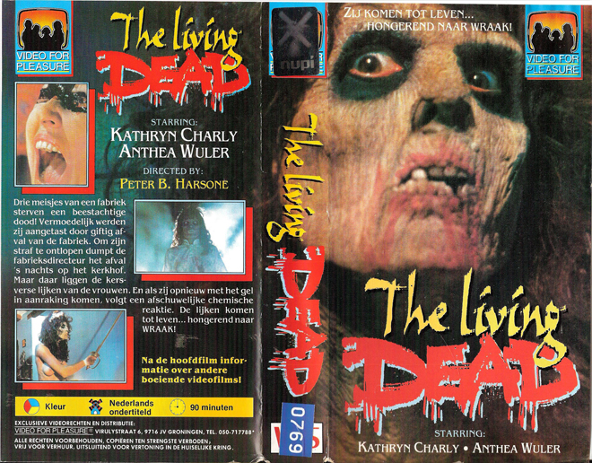 THE LIVING DEAD KATHRYN CHARLY VHS COVER, VHS COVERS