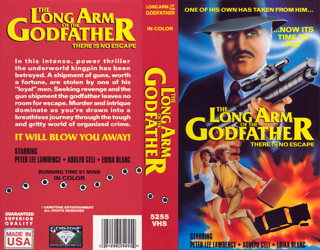 THE LONG ARM OF THE GODFATHER, STRANGE VHS, ACTION VHS COVER, HORROR VHS COVER, BLAXPLOITATION VHS COVER, HORROR VHS COVER, ACTION EXPLOITATION VHS COVER, SCI-FI VHS COVER, MUSIC VHS COVER, SEX COMEDY VHS COVER, DRAMA VHS COVER, SEXPLOITATION VHS COVER, BIG BOX VHS COVER, CLAMSHELL VHS COVER, VHS COVER, VHS COVERS, DVD COVER, DVD COVERSS