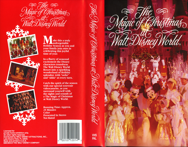 THE MAGIC OF CHRISTMAS AT WALT DISNEY WORLD VHS COVER