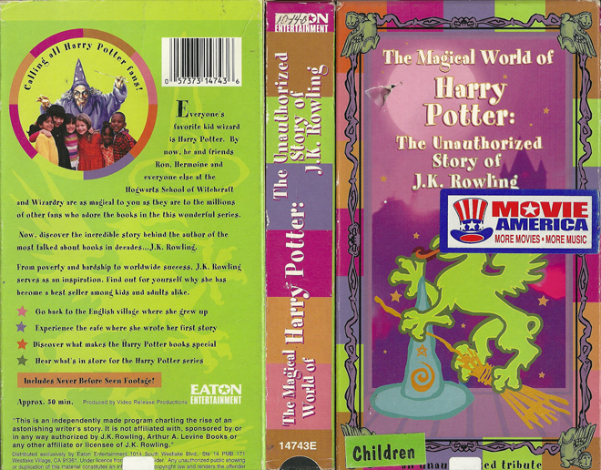 THE MAGICAL WORLD OF HARRY POTTER THE UNAUTHORIZED STORY OF JK ROWLING VHS COVER